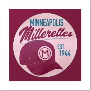 Minneapolis Millerettes • AAGPBL Hat Posters and Art